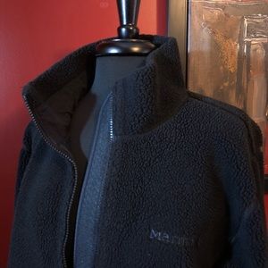 🌟 Marmot Black Fleece Jacket Made in USA Med